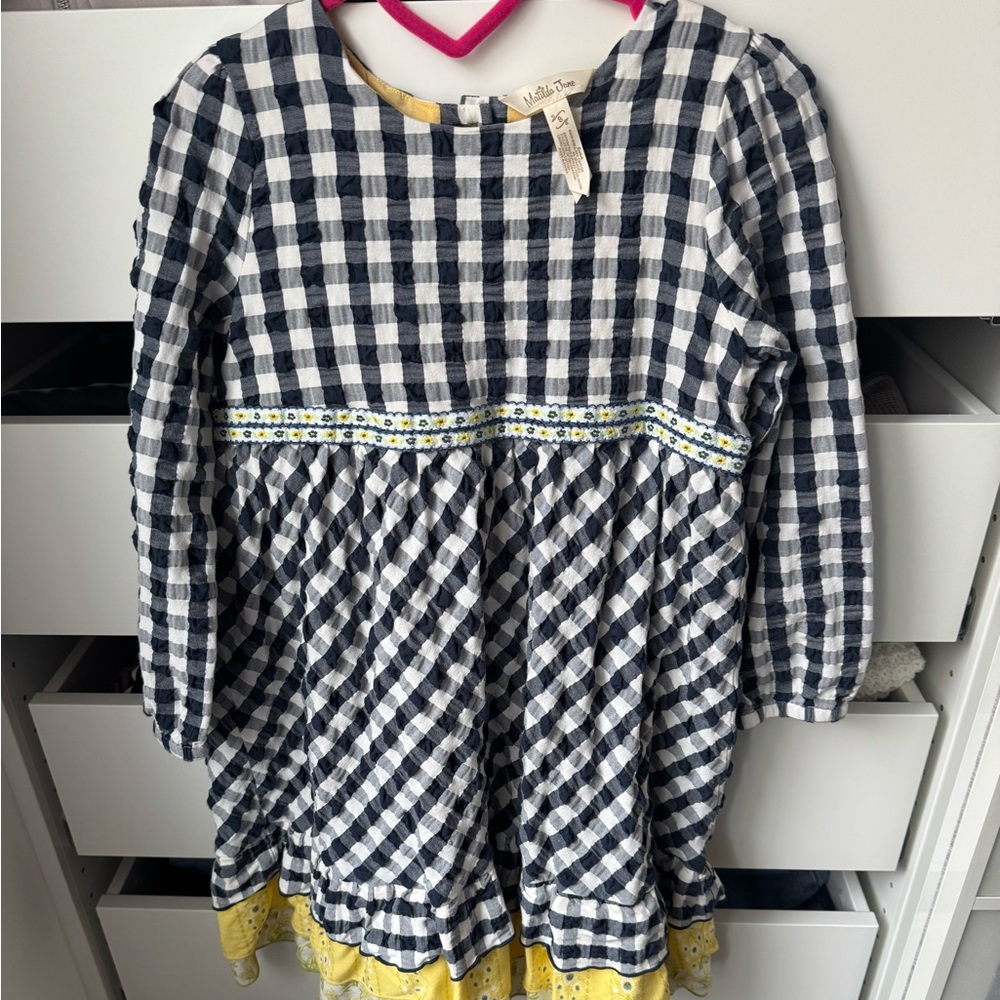 Matilda Jane Navy and White Checkered Dress with legging